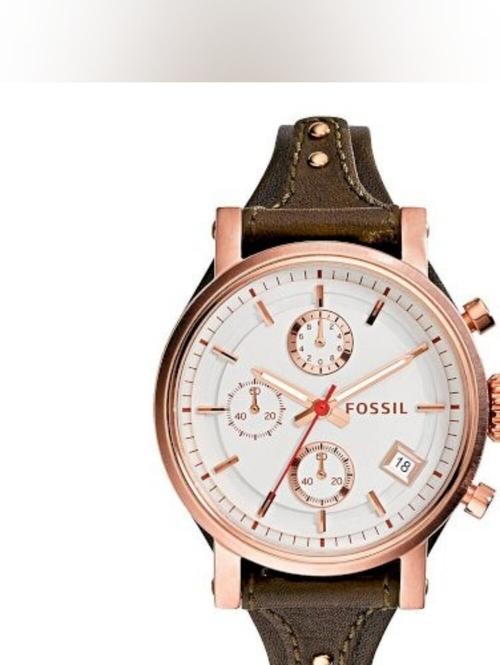 Fossil ES3616 Boyfriend Chronograph White Dial Women's Watch